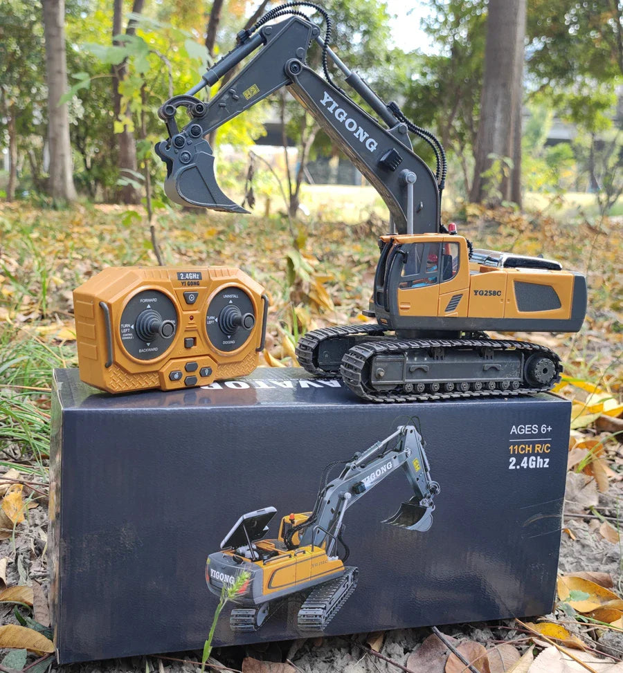 4WD RC Excavator Alloy Dump Truck Bulldozer | Remote Control Construction Vehicle Toy for Kids