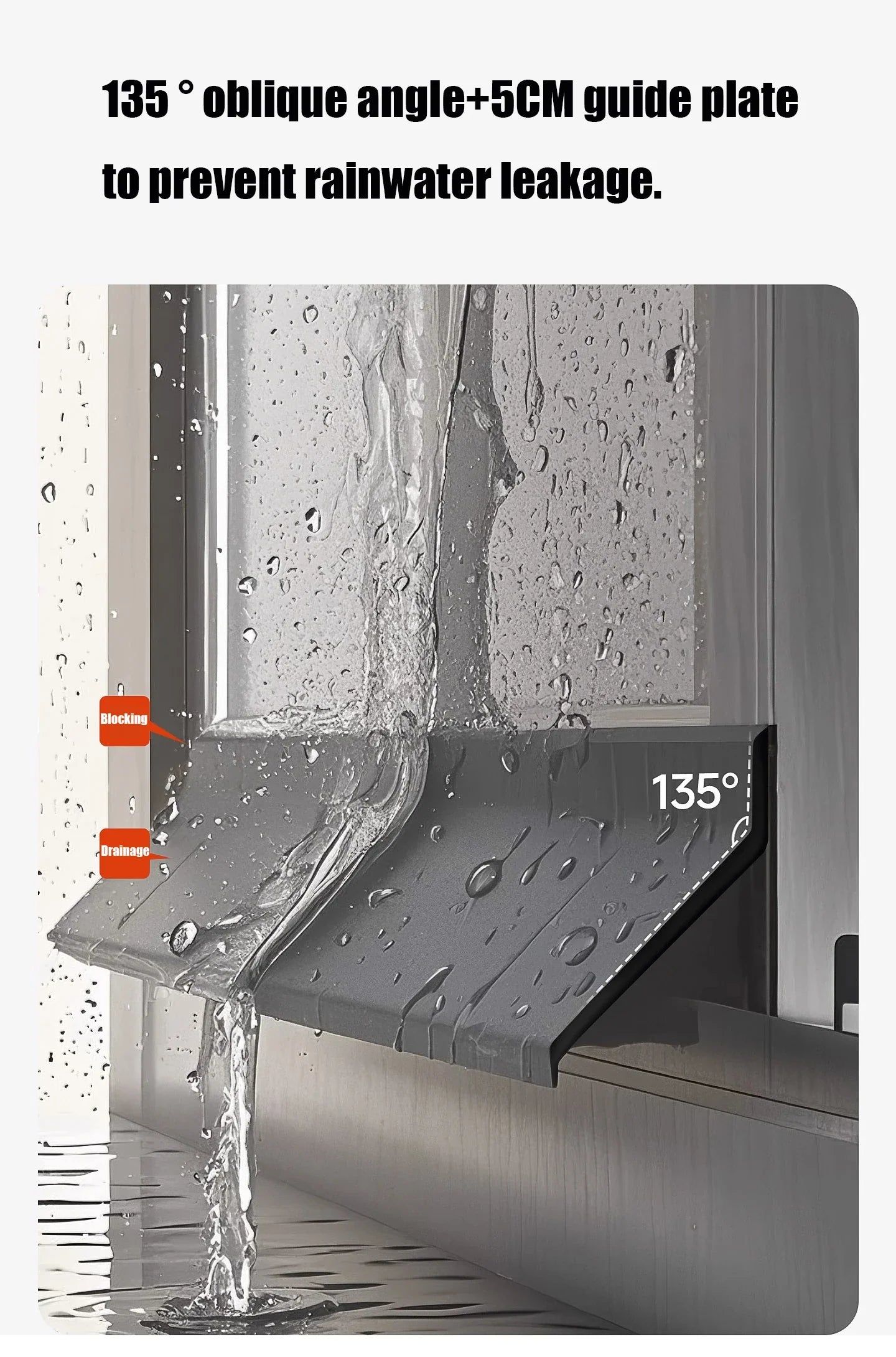 Aluminum Alloy Window Water Blocking Bar – Rain Flashing Board & Waterproof Sealing Strip for Home Windows
