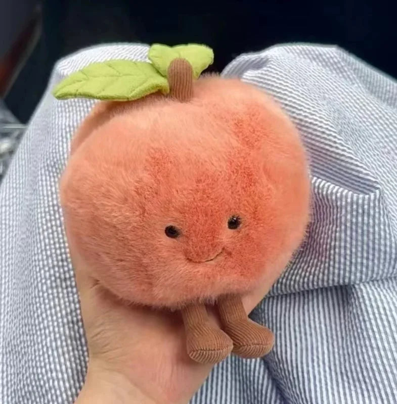 Kawaii Peach with Legs Doll – Smiling Face Fruit Cosplay Cushion, Sofa Decor, Perfect for Kids' Birthday Gifts
