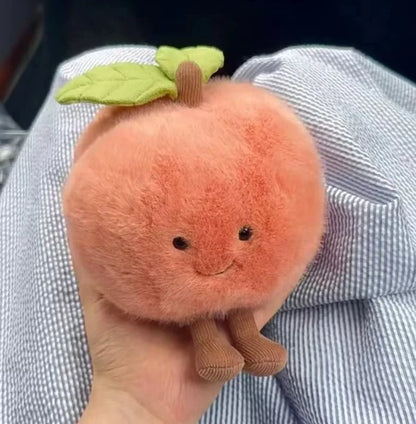 Kawaii Peach with Legs Doll – Smiling Face Fruit Cosplay Cushion, Sofa Decor, Perfect for Kids' Birthday Gifts