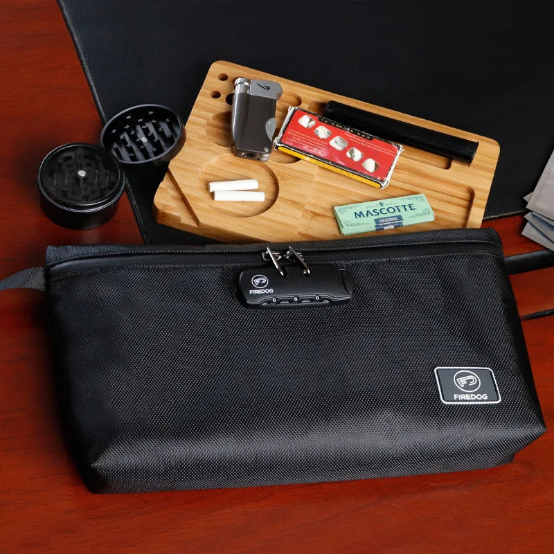 Travel Storage Bag with Password Lock – Waterproof Anti-Odor Safe Handbag for Files, Cards, and Smoking Pipe Storage