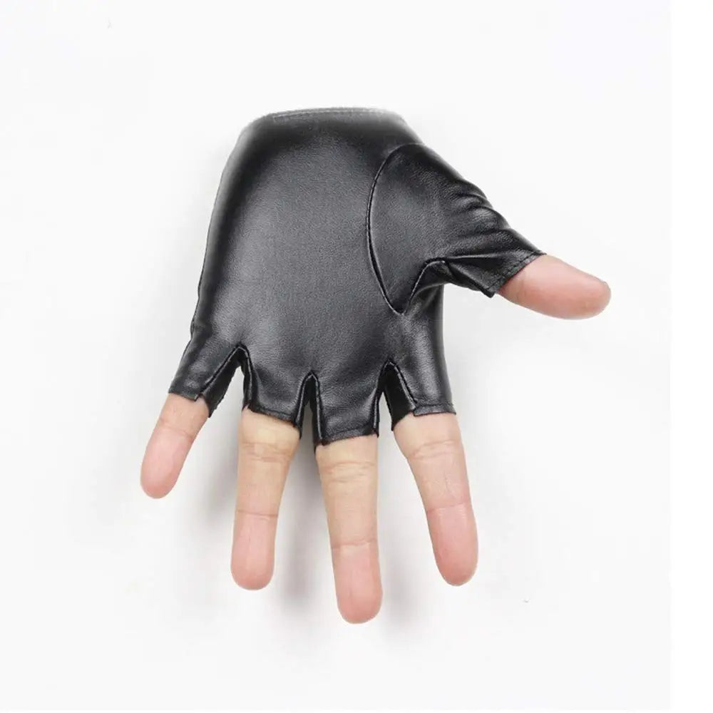 DOMEN Unisex Half Finger Synthetic Leather Gloves – Riding, Driving, Fitness & Motorcycle Gloves