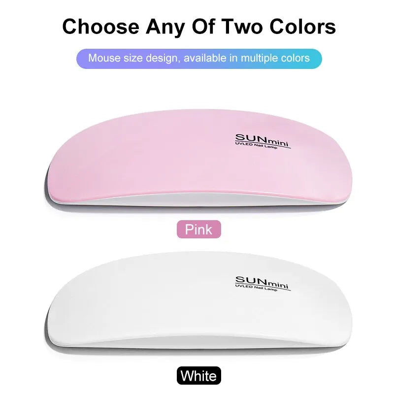 6W Mini Nail Dryer Machine: Portable UV Manicure Lamp - Home Use Nail Lamp for Drying Polish Varnish, with USB Cable