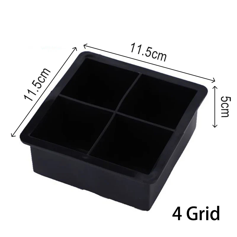 Large Silicone Ice Cube Tray — 4/6/8/15 Grid Mold for Bar, Pub, DIY Ice Blocks