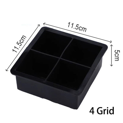 Large Silicone Ice Cube Tray — 4/6/8/15 Grid Mold for Bar, Pub, DIY Ice Blocks