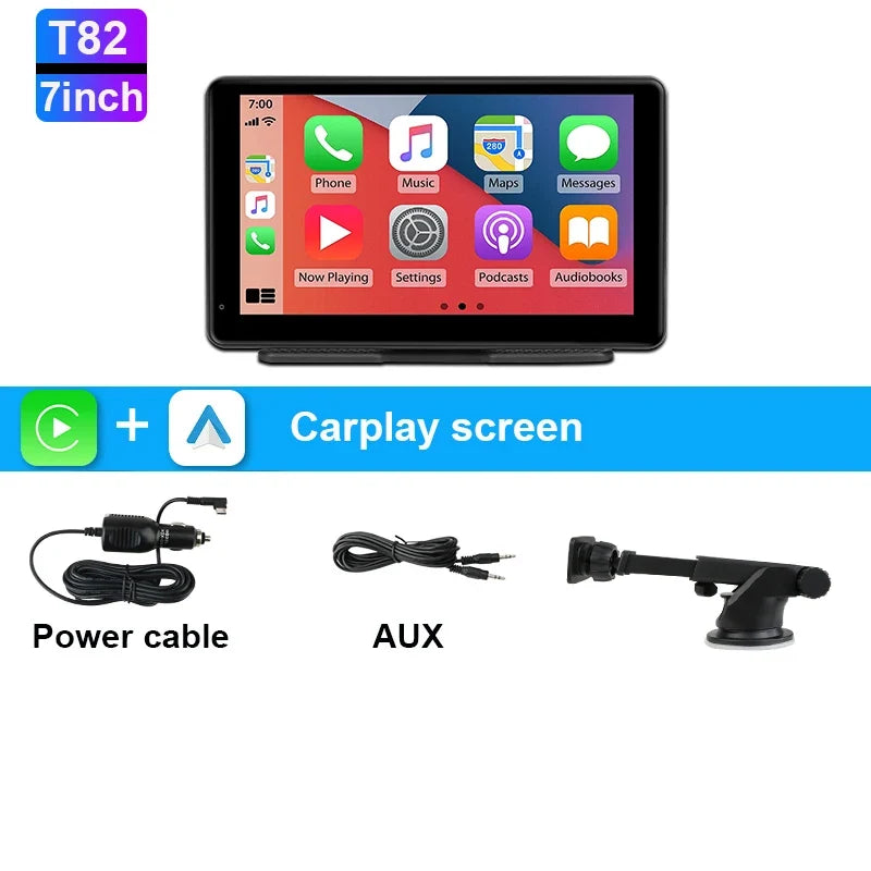 7/10" CarPlay Smart Screen - Wireless CarPlay & Android Auto Multimedia Player for Apple & Android Devices
