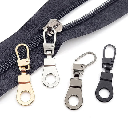 Metal Zip Puller Replacement Tab - 5PC/2pc Zipper Sliders for Backpacks, Purses - Detachable Zipper Head Repair Sewing Accessories
