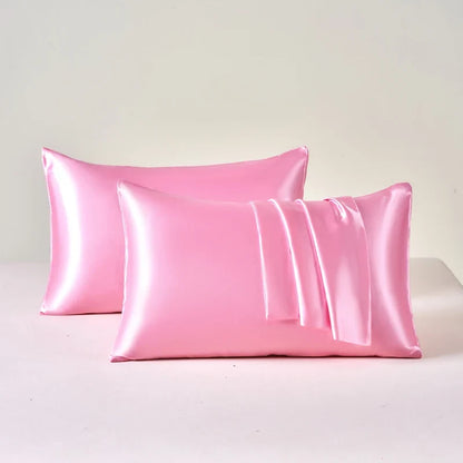 2PCS Satin Pillowcase Set - Soft Smooth Cooling Pillow Covers for Skin & Hair Care