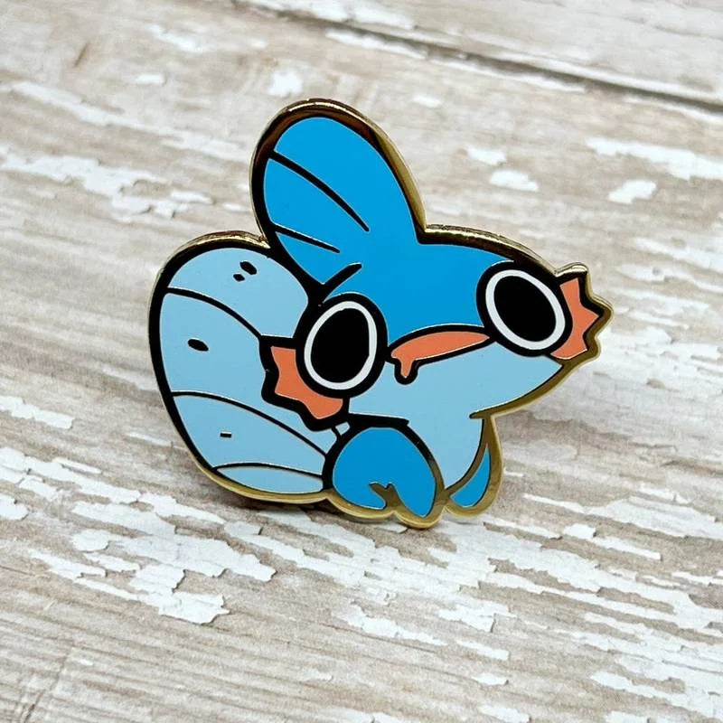 Mud Fish Mudkip Hard Enamel Pin — 1.5in Cute Monster Collectible