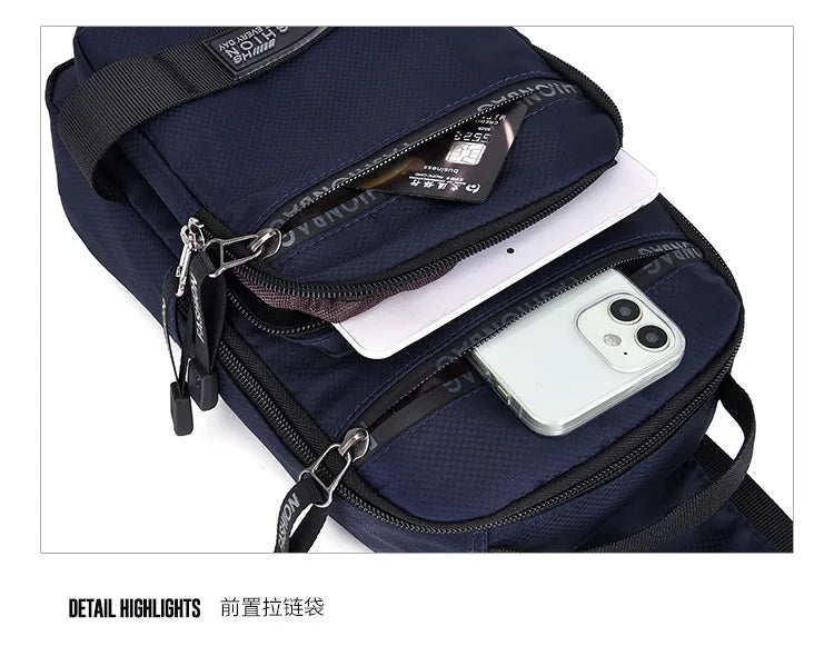 Men’s Chest Bag – Large Capacity Lightweight Nylon Crossbody Shoulder Backpack for Travel, Korean Style