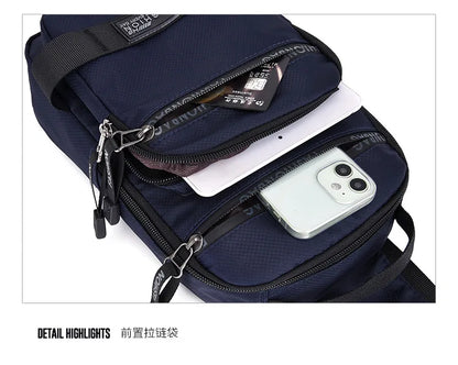 Men’s Chest Bag – Large Capacity Lightweight Nylon Crossbody Shoulder Backpack for Travel, Korean Style