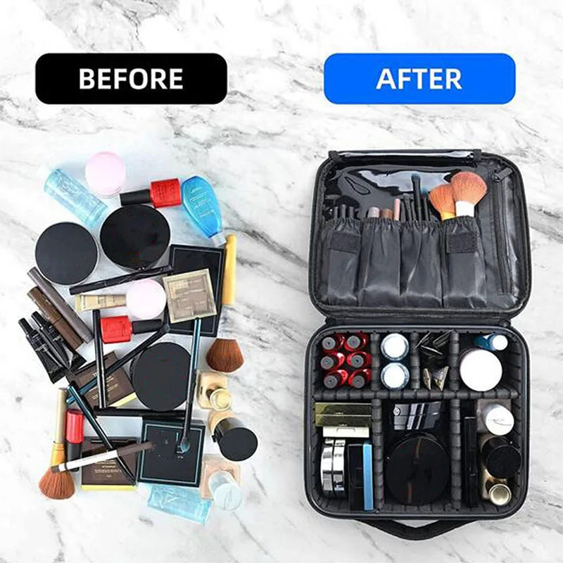 New Waterproof Makeup Bag for Women – Travel Cosmetic Case with Beauty Brush Storage & Embroidery Tool Organizer