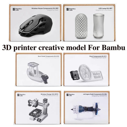 Bambu Lab 3D Printing DIY Creative Model – Wireless Mouse, Aviation Engine, LED Light Kit 001 for 3D Printer
