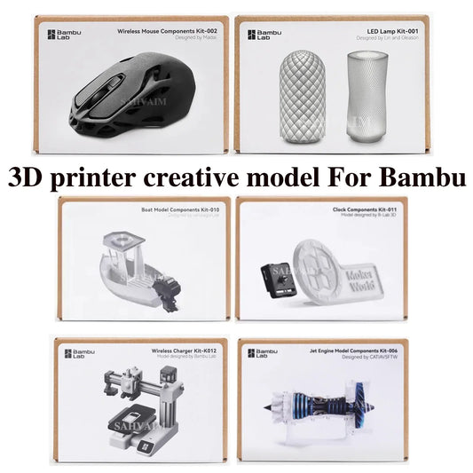 Bambu Lab 3D Printing DIY Creative Model – Wireless Mouse, Aviation Engine, LED Light Kit 001 for 3D Printer