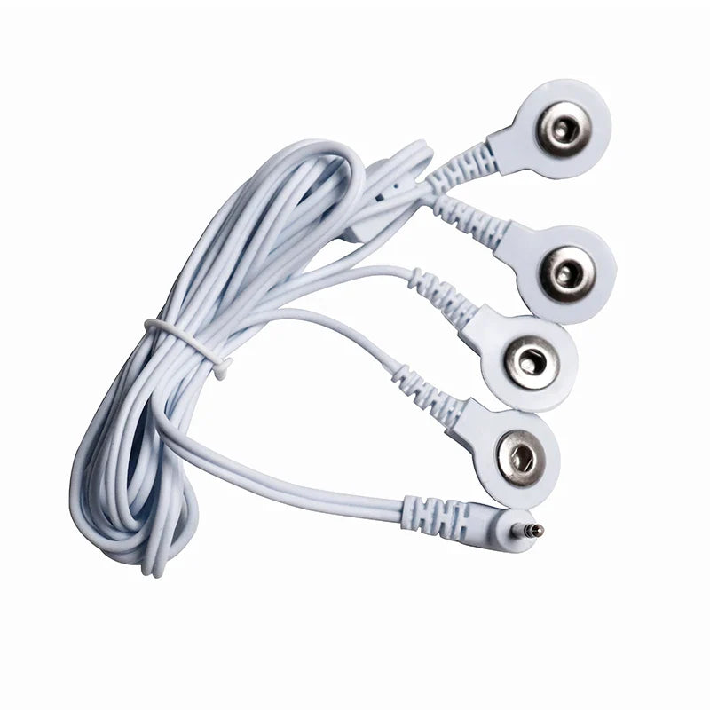4-Button Electrode Wires – TENS Unit Lead Cables with Standard 2.5mm Connection for EMS & Massage Tools