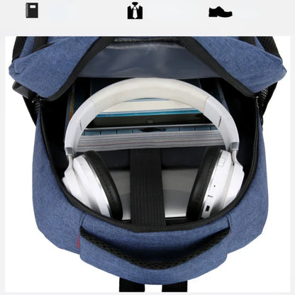 Classic Men's Waterproof Backpack - USB Charging, Large Capacity Travel and Laptop Bag for School and Casual Use