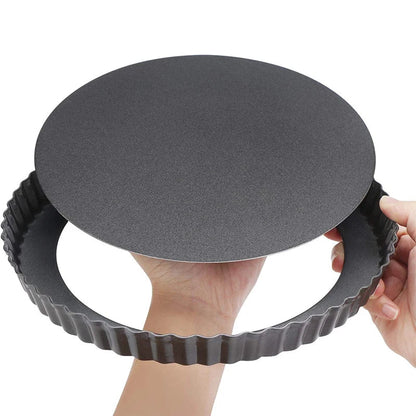 20–30cm Non-Stick Fluted Tart & Quiche Pan – Round Heavy-Duty Baking Mold with Removable Bottom for Pie, Pizza & Cake