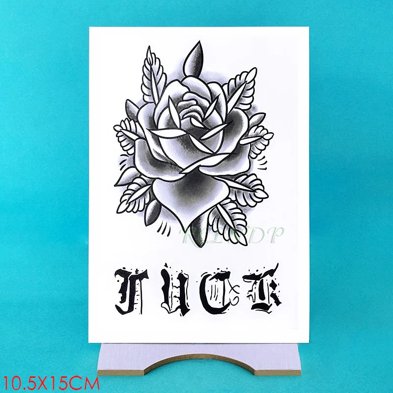 Waterproof Temporary Rose Flower Tattoo Stickers – Fake Flash Body Art for Men & Women Hands and Body