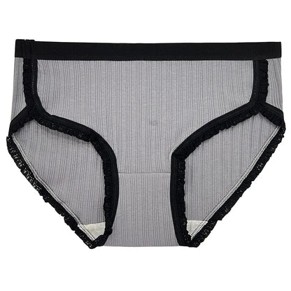 3-Piece Women’s Cotton Panties Set – Mid-Waist, Breathable Underwear, Solid Color Briefs, Sexy Lingerie for Girls