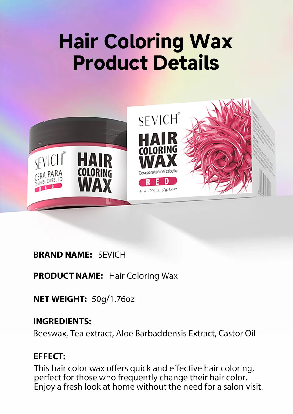 13-Color Halloween Hair Wax – 50g/120g DIY Temporary Hair Dye Cream for Men & Women, Party, Cosplay & Daily Use