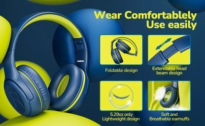 AWATRUE AT2 3.5mm Surround Stereo Gaming Headset – Memory Earmuffs with Mic for PC, Laptop & Kids