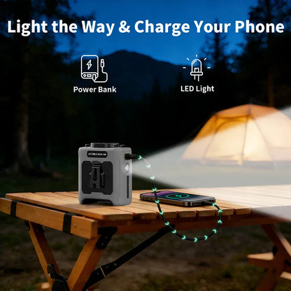 10000mAh Waist Clip Fan with Power Bank – Portable Hands-Free Rechargeable Fan | 5-Speed Cooling, Battery Display, USB Charging, Outdoor Wearable Fan