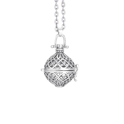 Vintage Mexico Angel Ball Chime Necklace – Antique Locket Aromatherapy Essential Oil Diffuser