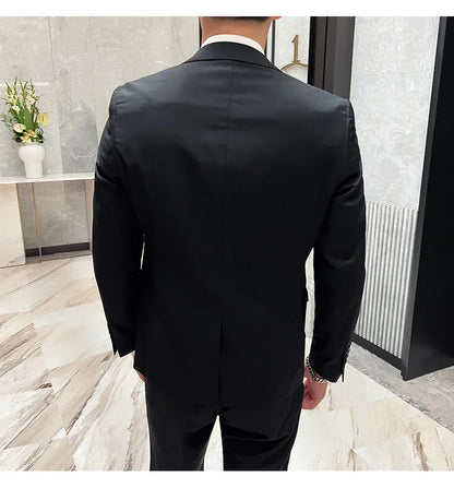 High-Quality Men’s 3-Piece Suit Set — Business Casual & Wedding Outfit (Jacket + Vest + Trousers), 2024 Fashion Banquet, Sizes S-6XL