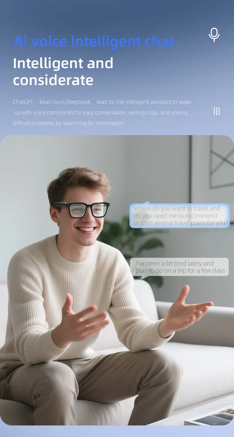 AI Smart Camera Glasses — Polarized Sunglasses with HD1080P Video Recording, WiFi, Bluetooth Calls for Men and Women