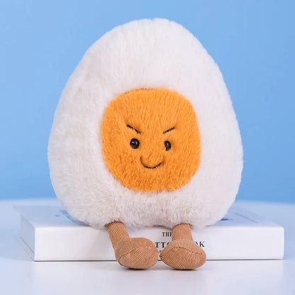 New Cartoon Egg Stuffed Toy – Breakfast Bread & Toast Plush Doll, Fun Pillow for Baby Comfort & Xmas Gifts
