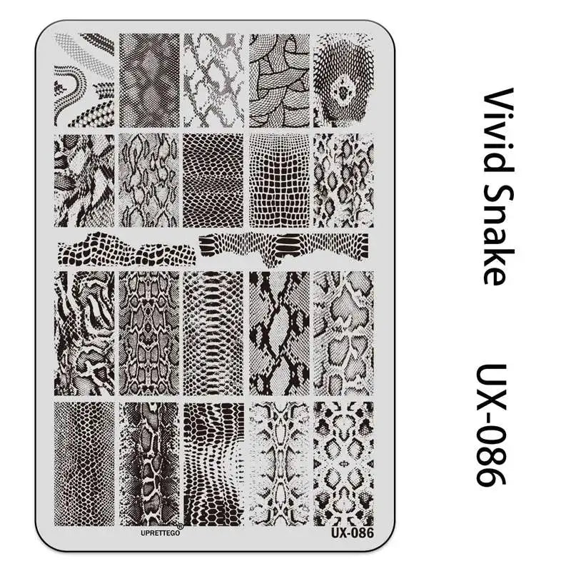 UX Serial 2 Stainless Steel Stamping Plate Template – Vintage Abstract Fabric Texture Pattern for Nail Art, Floral Lace, Xmas & Halloween Designs (UX52)