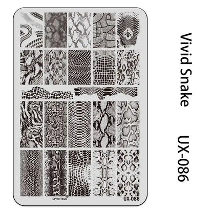 UX Serial 2 Stainless Steel Stamping Plate Template – Vintage Abstract Fabric Texture Pattern for Nail Art, Floral Lace, Xmas & Halloween Designs (UX52)