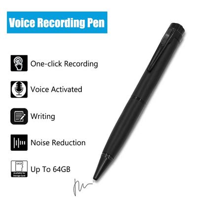 Digital Voice Recorder Pen – 8GB/16GB/32GB/64GB Professional Audio Recorder with Noise Reduction for Business Meetings