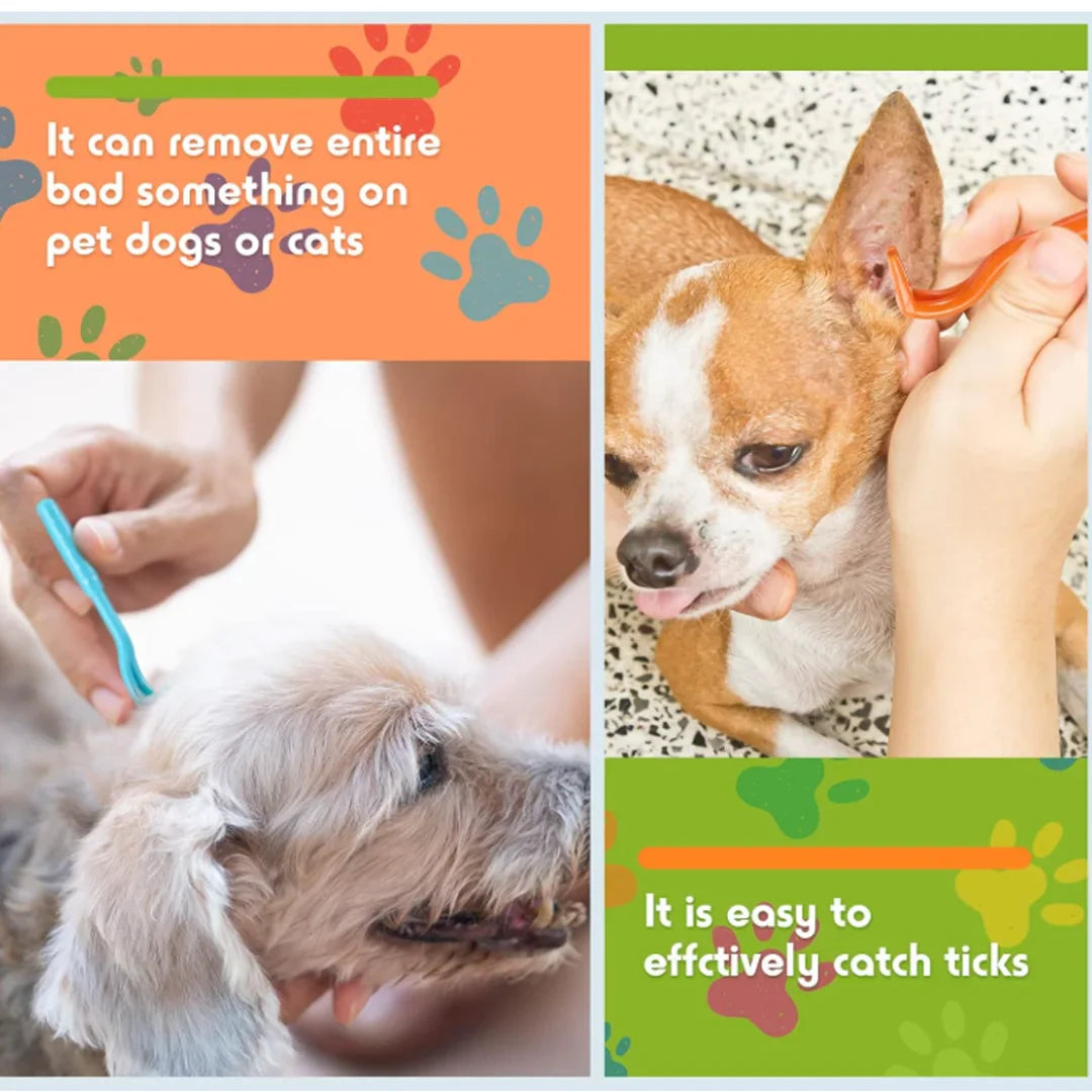 3PCS Pet Flea & Tick Remover Tool Set – Stainless Steel Lice, Worm & Insect Clamps for Cats & Dogs Grooming Care