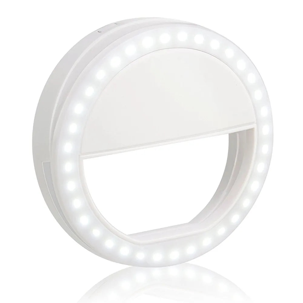 Portable LED Selfie Ring Light - Battery-Operated Photographic Lighting for Phone Photography and Video, Compatible with iPhone