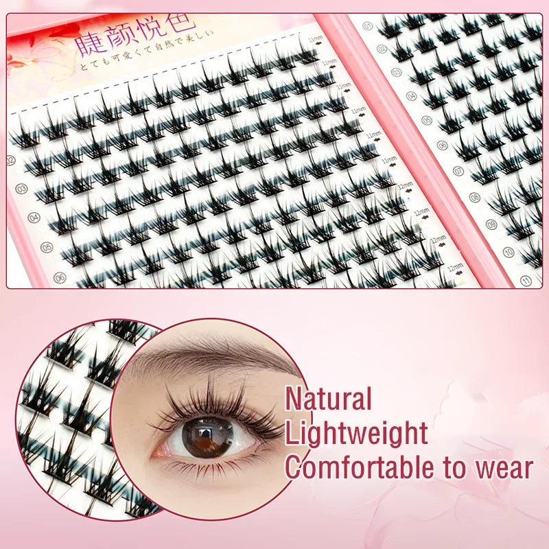 32 Rows Individual Eyelash Extensions – Professional Cluster Lashes for Grafting, Large Capacity by Flowerknow