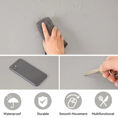 Large PU Leather Desk Protector Mat — Waterproof Non-Slip Mouse & Keyboard Pad