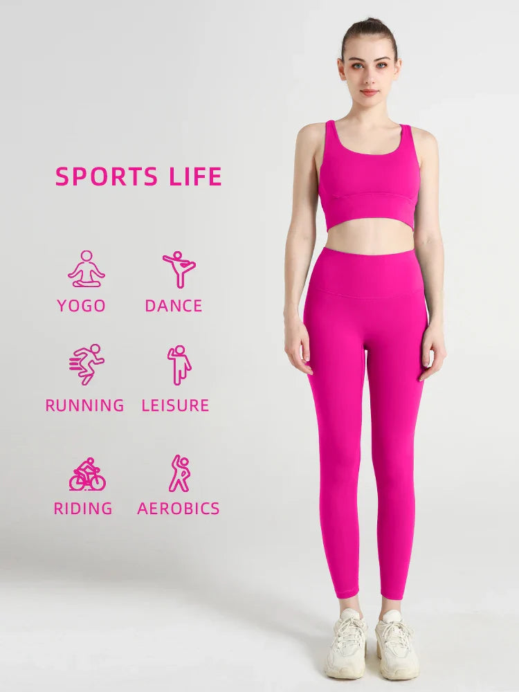 2024 Women's 2 Piece Yoga Tracksuit - Quick Dry Breathable Fitness Set with Sports Bra and Leggings
