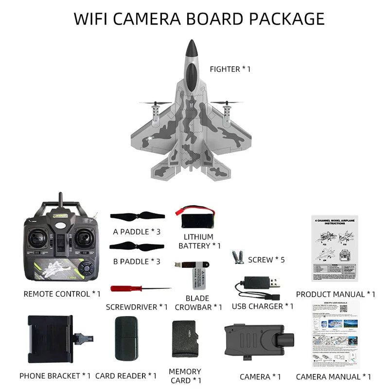 F22 RC Foam Plane – 4-Channel 6G Auto Stabilization with 4K Camera Remote Control Toy