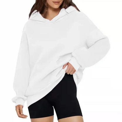Oversized Hoodie Sweatshirt — Unisex Loose Fit, Drop Shoulder, Cuffed Sleeve Winter Casual Sportswear