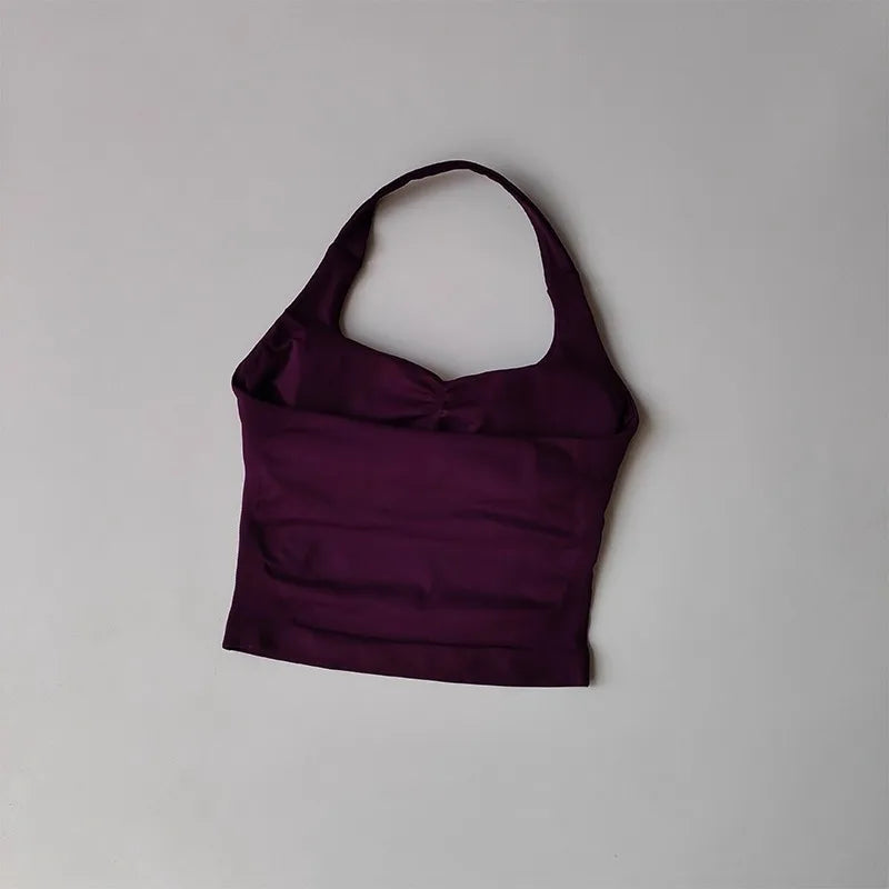 Women’s Halter Yoga Sports Vest – Shockproof High Support Fitness Bra for Running, Pilates & Workout, Beautiful Back Activewear Top