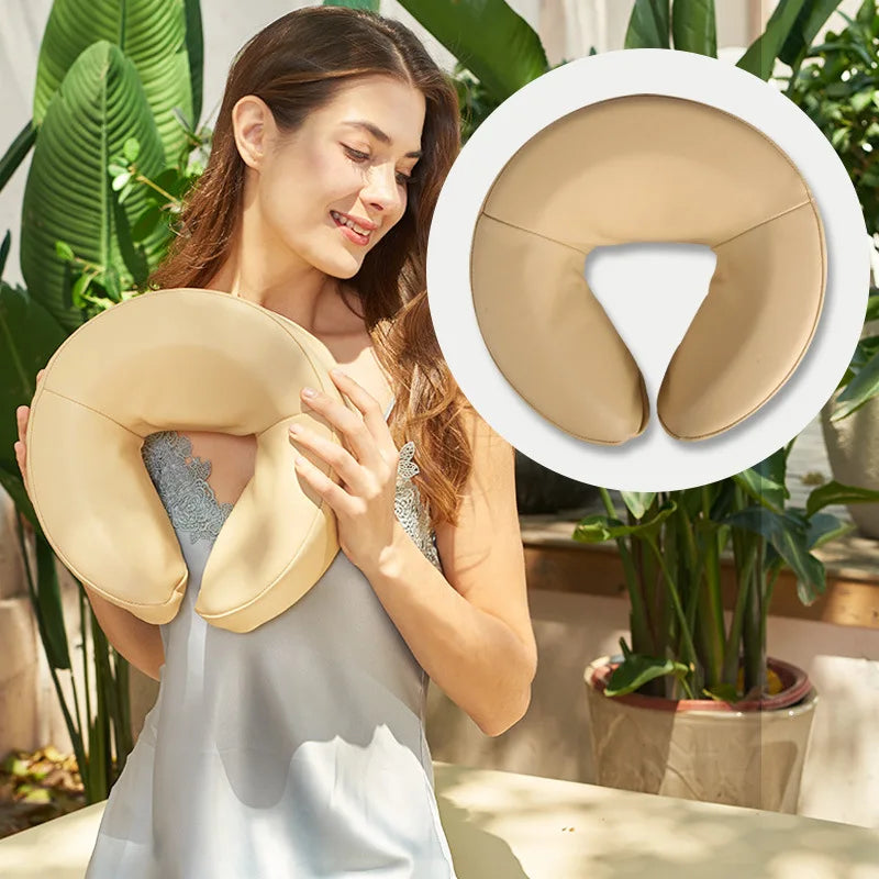 Massage Bed Beauty Pillow - U-Shaped Face, Head & Neck Support Cushion for Massage Tables