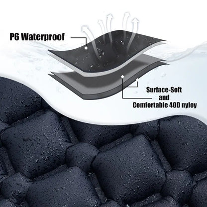 Outdoor Ultralight Inflatable Camping Mattress - Sleeping Pad with Pillows and Built-In Inflator Pump for Hiking