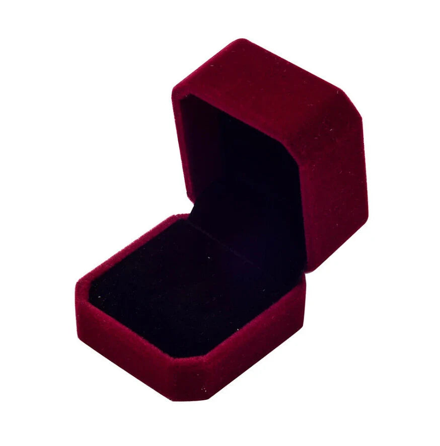 6PCS Red Velvet Heart Ring Boxes – Romantic Jewelry Display & Gift Case for Engagement, Wedding & Wholesale