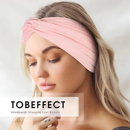 Wide Elastic Headband for Women – Yoga, Pilates, Running & Cycling Sweatband Hairband Turban Makeup Hair Hoop