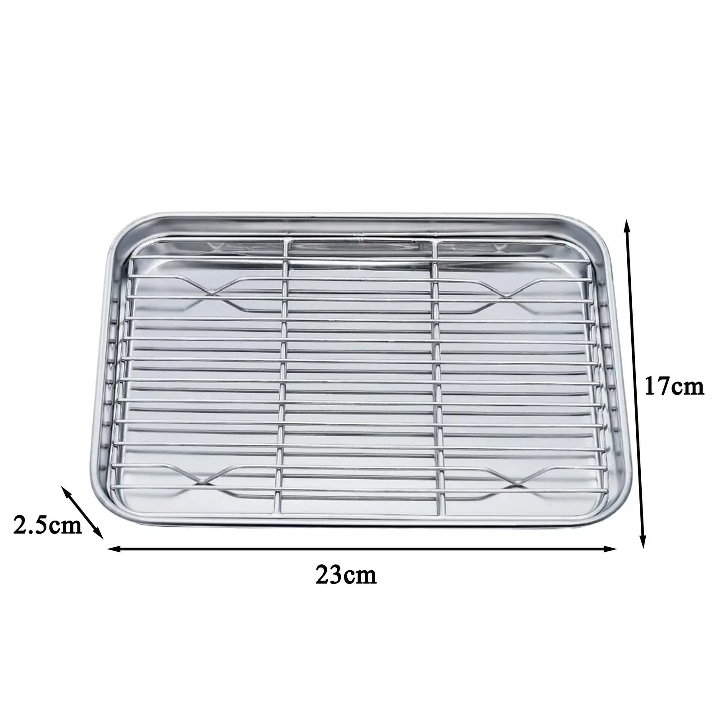 Stainless Steel Baking Tray with Removable Cooling Rack – Non-Toxic Oven & BBQ Sheet Pan, Dishwasher Safe