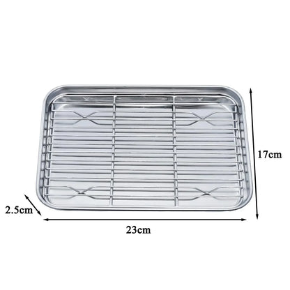 Stainless Steel Baking Tray with Removable Cooling Rack – Non-Toxic Oven & BBQ Sheet Pan, Dishwasher Safe