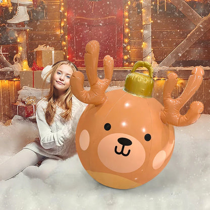 Inflatable Antler Christmas Ball – Giant PVC Ornament for Xmas Tree Decoration and Holiday Gifts