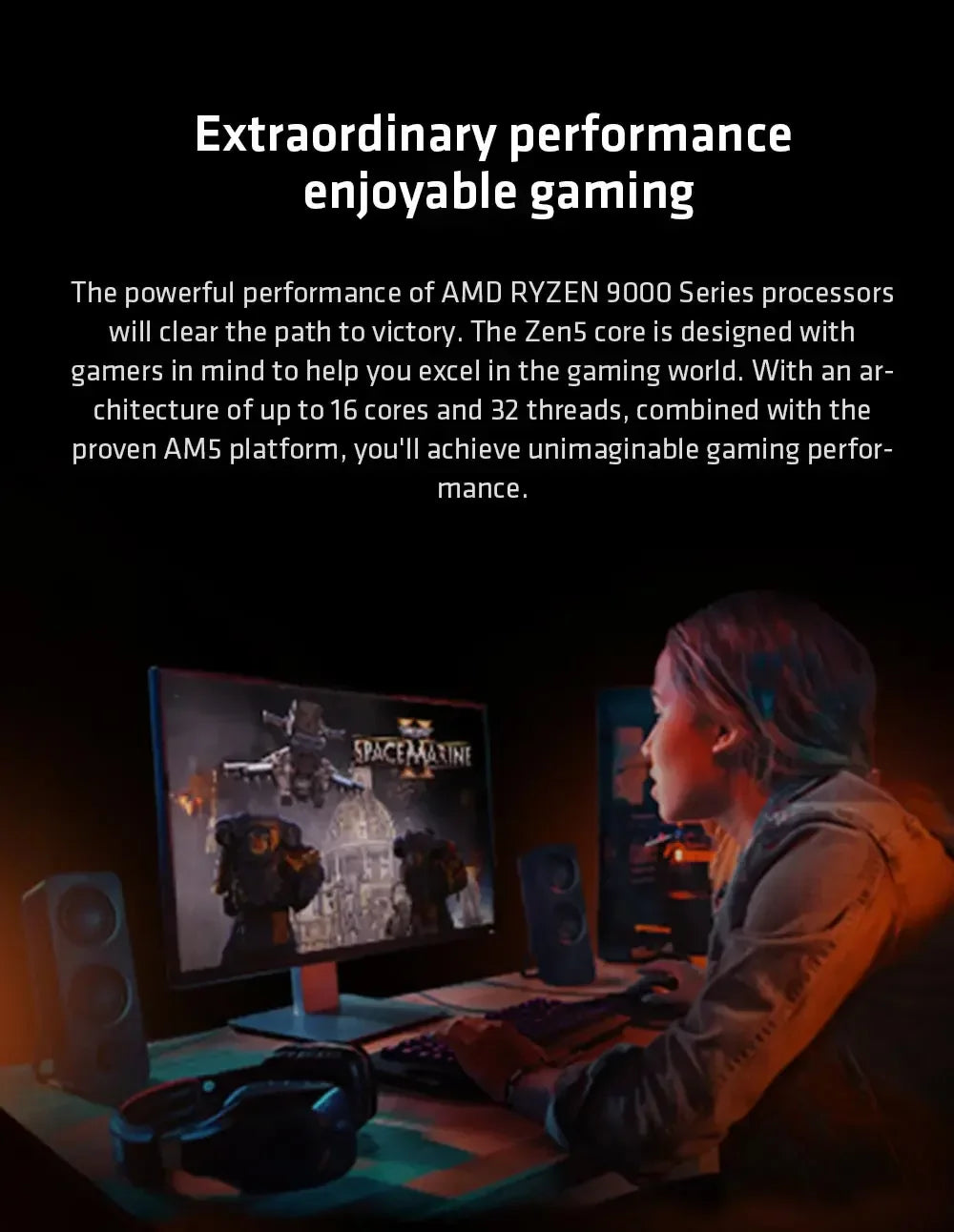 AMD Ryzen 5 9600X Processor - 6-Core, 12-Thread, 5.4GHz, 38MB Game Cache, 4NM, 65W TDP, AM5 Socket, Zen 5 CPU with Integrated Graphics