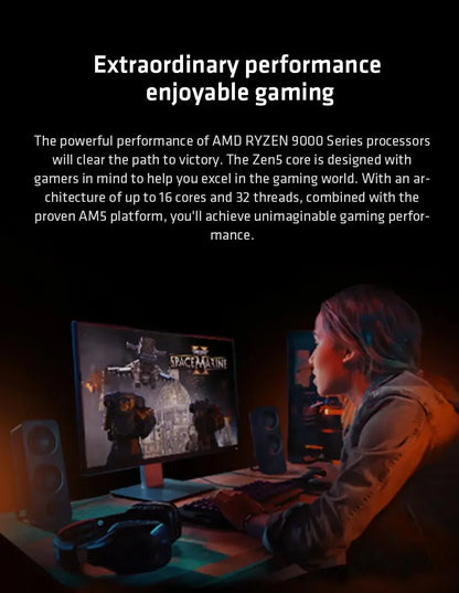 AMD Ryzen 5 9600X Processor - 6-Core, 12-Thread, 5.4GHz, 38MB Game Cache, 4NM, 65W TDP, AM5 Socket, Zen 5 CPU with Integrated Graphics